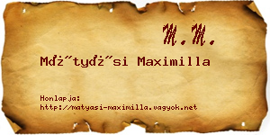 Mátyási Maximilla névjegykártya